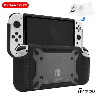 Dockable Case for Switch OLED Model TPU PC Protective Case Compatible with Nintendo Switch OLED Cover Case with Game Card Case