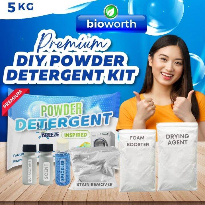 Bioworth Premium Powder Detergent Kit 5kg with Strong Cleaning Powder and Complete Mixture Set