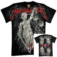 METALLICA - ALL OVER เสื้อ (AOP) เสื้อยืดฮิปฮอปร็อคแขนสั้น100