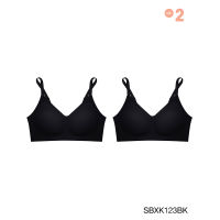 (แพ็ค 2 ชิ้น) Sabina เสื้อชั้นใน (ไม่มีโครง) รุ่น Soft Collection รหัส SBXK123 สีดำ