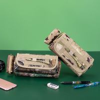 ❄﹍☇ Large Capacity Pencil Case Camouflage Students Pen Box Bags Big Pencil Cases School Office Storage Bag Stationery Supplies