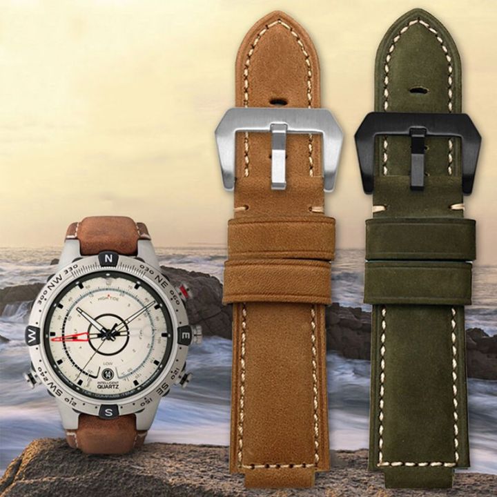 Genuine leather For Timex TW2R55500 T2N720 T2N721 T2N739 watchband 24*16mm  lug end Watch straps Khaki black brown Accessories 