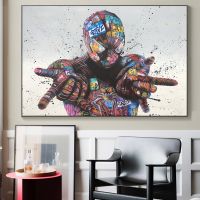 Marvel Spider-Man Graffiti Wall Art Canvas Prints Wolverine Street Art Posters Painting On Glciee Fabric Pictures For Room Decor