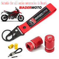 ล้อยางวาล์ว Stem Caps สำหรับ DUCATI Monster MULTISTRADA Hypermotard พวงกุญแจเย็บปักถักร้อย Key Ring อุปกรณ์เสริม Motorcycle