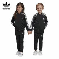 Adidasเสื้อแจ็คเก็ตซิป + กางเกงขายาวเด็กชายและเด็กหญิงน่ารักใส่สบาย（ของเด็กทั้งชุด）