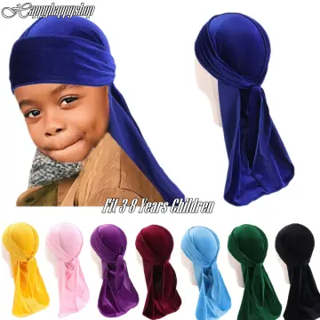 Velvet Durag Hat Pirate Cap Wrap Men Women Bandana Doo Rag Wave Turban Hat