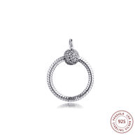 Authentic 925 Sterling Silver Moments Small Pave O Pendant Necklaces for Women Silver S925 Jewelry Collier Bijoux Without Chain