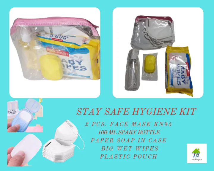 Stay Safe hygiene kit Pink pouch personal protection kit Travel ...