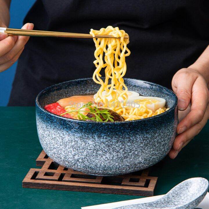 ชุดชามนักเรียนและตะเกียบสุดสร้างสรรค์ลาย-noodlebowl-พร้อมช้อนตัก-guanpai4ชามแบบรวมสำหรับใช้ในครัวเรือน