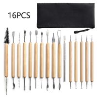 16pcsset DIY Clay Tools Sculpting Kit Sculpt Smoothing Wax Carving Pottery Ceramic Polymer Shapers Modeling Carved Sculpture