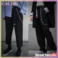 [KUNLIAN] 29 โลหะหนักลวดหนามเงินกระเป๋าสตางค์โซ่กางเกงพังก์เครื่องประดับฮิปฮอป