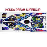 สติ๊กเกอร์ติดรถมอเตอร์ไซด์ลายการ์ตูน สำหรับ HONDA-DREAM SUPERCUP ลายอะไหล่ไทเท สีน้ำเงิน