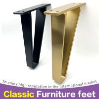 6in Black or Golden Furniture Table Legs 1pcs  Trapezoidal Metal Sofa Leg Heavy Duty  DIY Furniture Feet Replacement for Ottoman Furniture Protectors