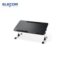 ELECOM โต๊ะเตี้ย,โต๊ะเตี้ย,พับ,กว้าง60ซม.,ความสูง5ขั้น,ปรับมุมได้4ขั้น,จุกแล็ปท็อป,ขาตั้งแท็บเล็ต,ที่วางข้อมือ,PCA-LTTS6033BK ลายไม้ดำ