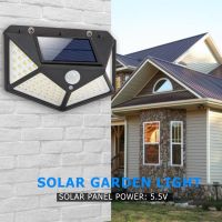 New Warm White 100 LED Solar Light IPR Motion Sensor Wall Light Outdoor Lighting Waterproof Garden Solar Lamp Yard Security Lamp