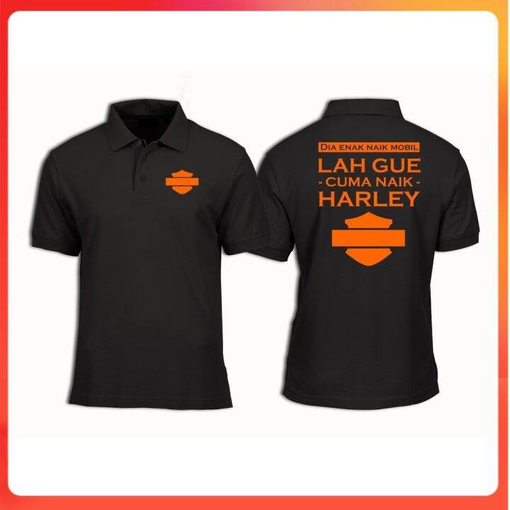 Pakaian Polo Shirtkaos Kerahbaju Motor Harley Davidson Dia Enak Naik Mobil Branded Lazada 2523