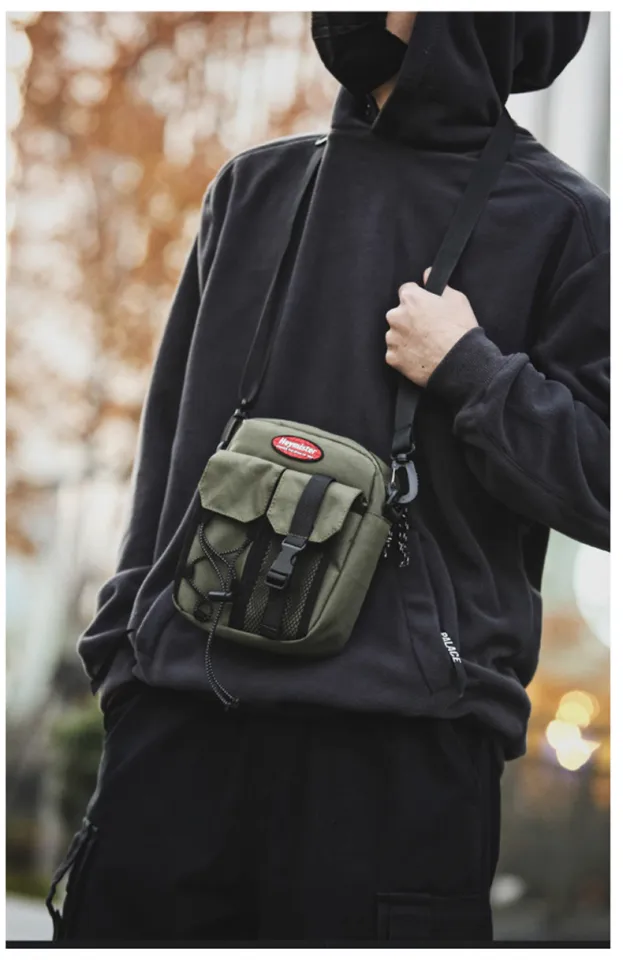 Street Mini Crossbody Bag Men's Hip Hop Small Messenger Bags Fashion Cell  Phone Flap Men Waterproof Oxford Shoulder Pack XA58C