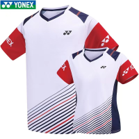 Yonex เสื้อแบดมินตันสำหรับทั้งหญิงและชายใหม่เกาหลีเสื้อฤดูร้อนแขนสั้น2023แห้งเร็วระบายอากาศดีการแข่งขันชิงแชมป์เสื้อยืดสวมสบาย