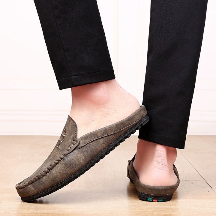 รองเท้าหนังเปิดส้น-รองเท้าแฟชั่น-2022-รองเท้าหนัง-รองเท้าแฟชั่น-รองเท้าหนังผู้ชาย-หนังแท้