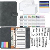 Good Material A6 PU Leather Budget Binder Notebook Cash Envelopes System Set Binder Pockets Money Budget Saving Bill Organizer Traps  Drains