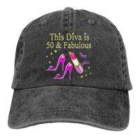 Adjustable Solid Color Baseball Cap PURPLE SPARKLING FABULOUS 50TH DESIGN Washed Cotton 50 Years Old Born in 1971 Woman Hat