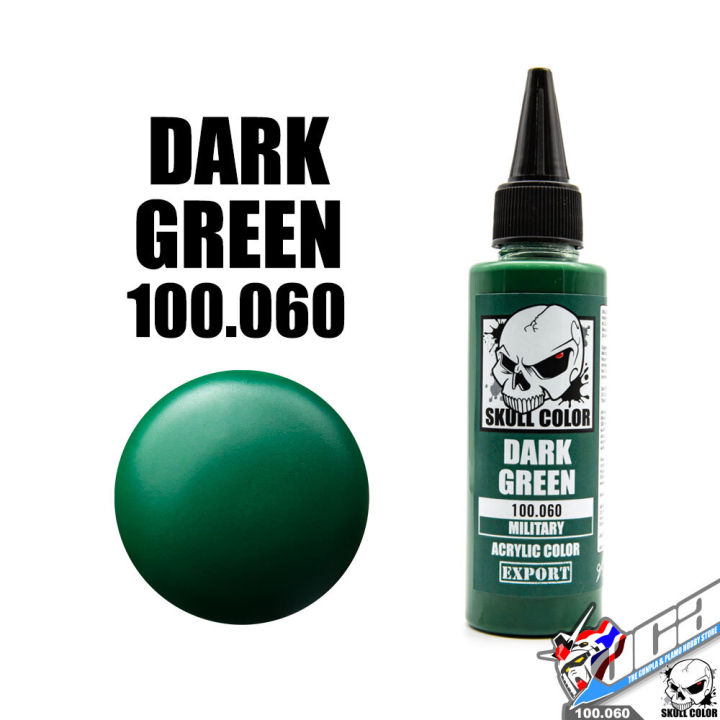 skull-color-100-060-dark-green-acrylic-color-60ml-military-color-สีอะครีลิกสำหรับพลาสติก-โมเดล-vca-gundam