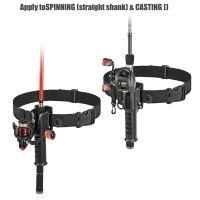 Adjustable Waist Fishing Rod Holder ABS Fishing Rod Holder Belt Rod Holder Fishing Tackles Accessories Black