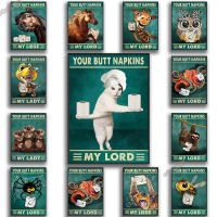 Funny Your Butt Napkins My Lord ภาพวาดผ้าใบโปสเตอร์และพิมพ์ Vintage Wall Art ภาพ Retro Home Bar Toilet Decor ภาพจิตรกรรมฝาผนัง New