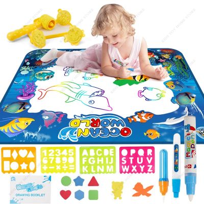 Coolplay Magic Water Drawing Mat Coloring Doodle Mat with Baby Play Mat Montessori Toys Painting Board Educational Toys for Kids