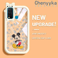 Chenyyka เคสสำหรับ VIVO Y30 Y30i Y50การ์ตูนมิกกี้น่ารักเมาส์ลวดลายสร้างสรรค์ขอบนุ่มโปร่งใสเคสกันกระแทกเคสซิลิโคนนิ่มทนทานต่อการตกหล่น