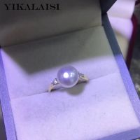 YIKALAISI 925 Sterling Silver Jewelry Oblate Pearl Rings 2020 Fine Natural Pearl Jewelry 8-9Mm Rings For Women Wholesale