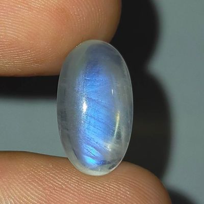 พลอย หลังเบี้ย มูนสโตน มุกดาหาร เหลือบ ฟ้า น้ำเงิน ธรรมชาติ แท้ ( Natural Blue Flash Moonstone ) หนัก 5.79 กะรัต