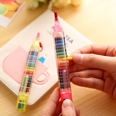 【CC】✓✧  20 colors childrens colored crayons set painting graffiti pen oil pastel kindergarten Color Pencils Stationery gift
