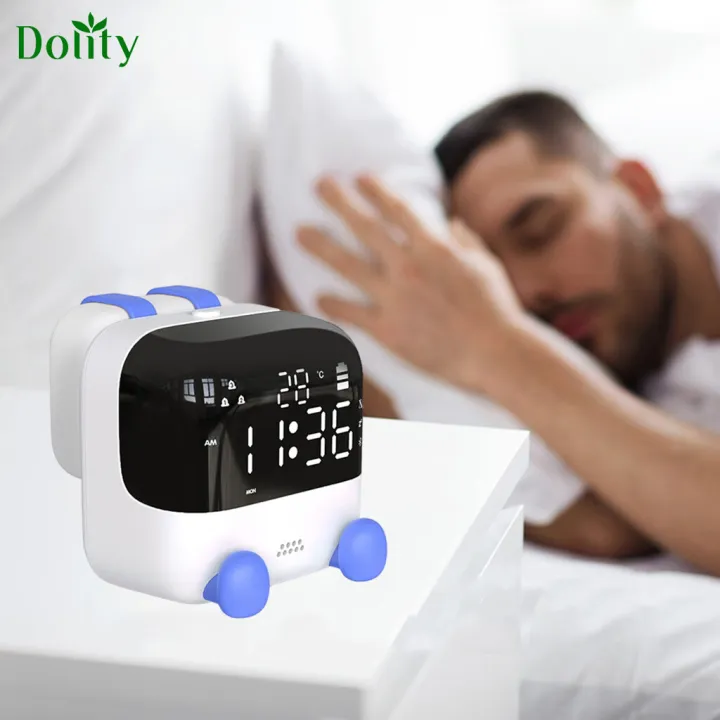 Dolity Portable Travel Alarm Clock with USB Charger Small Digital