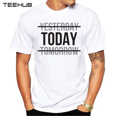 New Arrivals 2019 Teehub Cool MenS Fashion Yesterday Today Tomorrow Design T-Shirt Short Sleeve O-Neck Tops Hipster Tee 【Size S-4XL-5XL-6XL】
