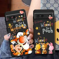 Disney Cartoon Winnie the Pooh For Google Phone Case Pixel 7 6 Pro 6A 5A 5 Motorola G8 E7 Power Play Plus 5G Black Soft Cover