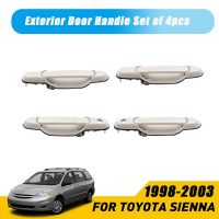 Front Rear Left Right Outside Exterior Door Handle Set of 4Pcs for 1998-2003 Sienna White 69220-08010 69230-08010