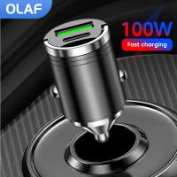 Mini 100W30W USB C Car Charger Fast Charging PD Quick Charge 3.0 USB Car Phone Charger Adapter สำหรับ Xiaomi Samsung