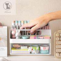 Alpink/white Desktop กล่องเก็บของพร้อมกับ Handle พลาสติกน่ารักกล่องพลาสติกใสบ้านความจุขนาดใหญ่ทนทาน