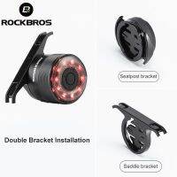 ☬❇♟ ROCKBROS Bike Tail Light Bicycle Colorful Brake Light Cycling USB Charging Rainproof Rear Light 7 Colors Bike Accessories Q1