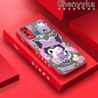 เคส Chenyyyka สำหรับ VIVO Y30 Y30i Y50เคสลายการ์ตูน Kuromi บางมีน้ำค้างแข็งโปร่งใสแข็งขอบสี่เหลี่ยมกันกระแทกปลอกซิลิโคนคลุมทั้งหมดป้องกัน Softcase