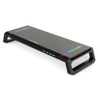 【LZ】✻✷  Monitor RGB Stand Riser 4 portas USB Desk Laptop Bracket para Home Office T1