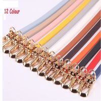 【CW】 New Women Faux Leather Belts Candy 12 Color Thin Skinny Waistband Adjustable PU Belt Simple Solid Leather Belt For Female 105CM