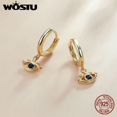 WOSTU 925 Sterling Silver Shining Moon Earrings Plated Gold Starburst Butterfly Studs Earrings For Women Fashion Silver JewelryTH