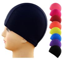 1PC Men Women Children Solid Color Sporty Ultrathin Bathing  Caps Protect Ears Long Hair Swimming Tools Swim Caps