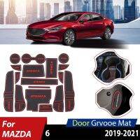 Car Gate Slot Non-Slip Ruer Cup Mat For Mazda 6 2022 2021 2020 Atenza Interior Essories Pads Door Groove Anti-Slip Sticker