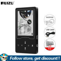 RUIZU D08 MP3 MP4 Player ในตัวลำโพงขนาดเล็กแบบพกพา HiFi เพลงไม่สูญเสียข้อมูลผู้เล่น2.4in HD หน้าจอสีขนาดใหญ่เครื่องเล่นเสียง Walkman FM วิทยุ E-Book เครื่องบันทึกเสียง A-B ซ้ำเครื่องเล่นวิดีโอสนับสนุนบัตร TF ได้ถึง64GB