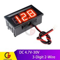 เครื่องมิเตอร์วัดกระแสไฟแรงดันไฟฟ้า Dc 4.7-30V 0.5639 39; นิ้วเครื่องวัดแรงดันไฟฟ้าแบบดิจิตอล Led เครื่องทดสอบแรงดันไฟฟ้ากระแสตรงสำหรับรถจักรยานยนต์5V 12V 24V 2สาย