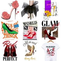 ▤ Fashion Red High Heel Patches on Clothes Iron-on Transfers for Clothing Thermoadhesive Patches Thermal Stickers Fusible Patch