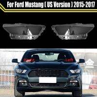 ฝาครอบส่วนหัวของโป๊ะไฟแบบโปร่งใส Lampu Depan Mobil ฝาครอบเคสเลนส์โคมไฟสำหรับ Ford Mustang (เวอร์ชั่น US) 2015 2016 2017